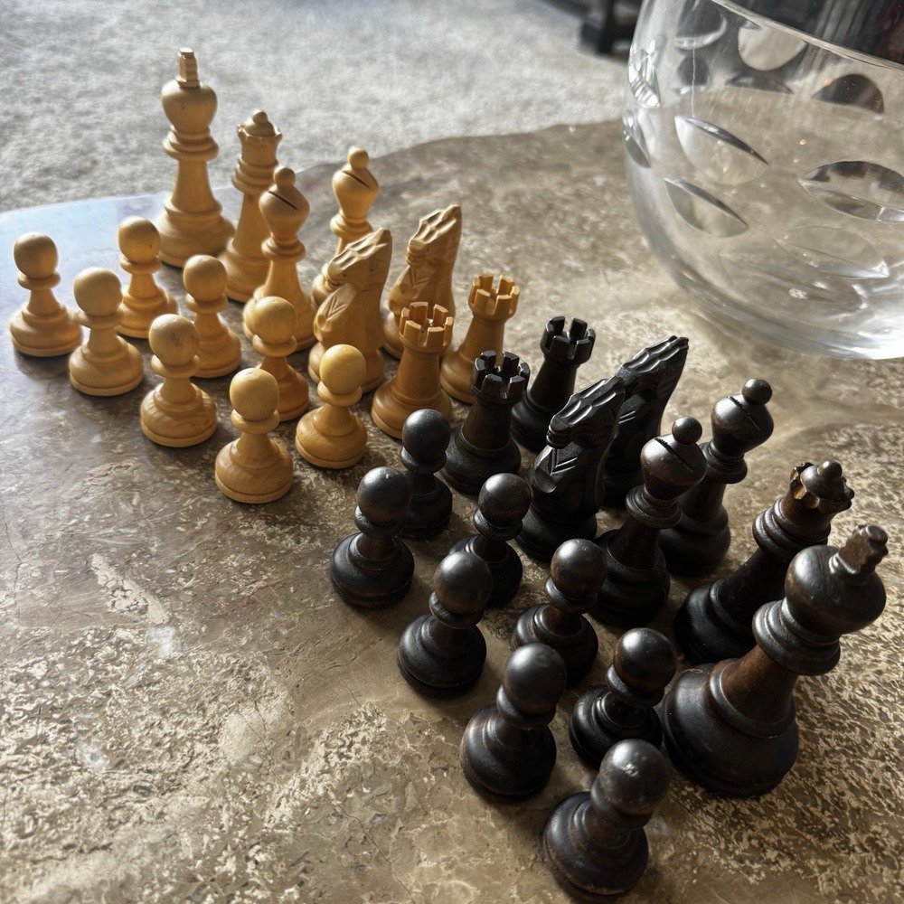Vintage Staunton 235 French Chess Pieces, 3.5" King, Weighted & Felted *No Box